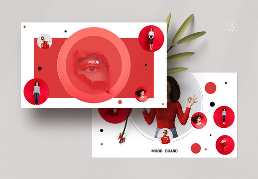 Red Color Mood Board Template