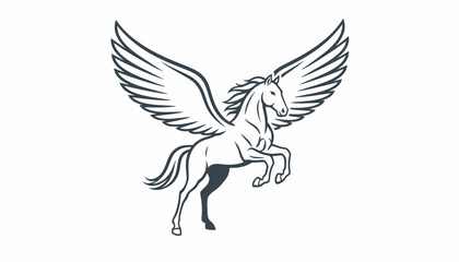 Obraz premium Majestic Pegasus Horse with Spread Wings, Mythical Creature, Fantasy Art