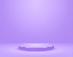 Minimalist Purple Stage for Product Display with Soft Lighting and Empty Space.