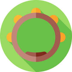 Tambourine with Ribbon Decorative Icon