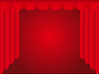 ポップで可愛いステージの赤色のカーテン