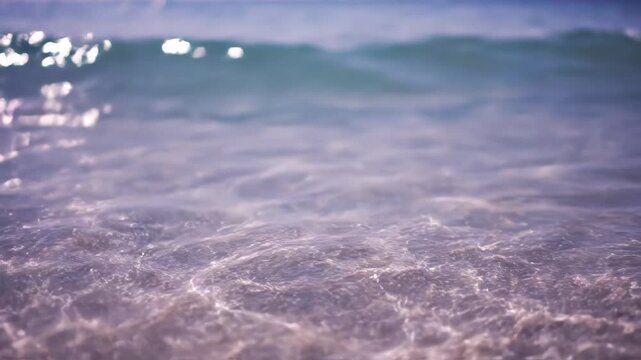 Gentle ocean waves with ripples and small wavelets on the water surface