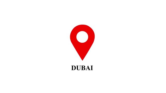 Location of the city of Dubai ,the name of the place with the location has been displayed. GPS location tracking icon. Location pin icon search location idea for travel and gaps navigation.