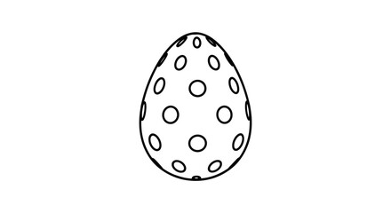 Easter Egg Outline with Polka Dots - Simple Black and White Graphic