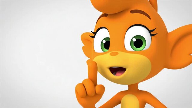 Cute Orange Monkey Character Cartoon Avatar Gesture.