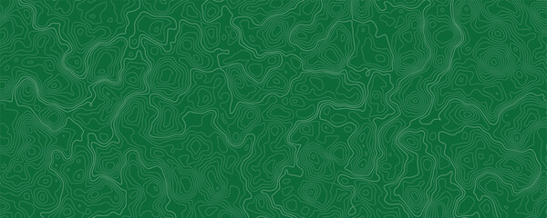Dark green topographic map background with wavy lines.