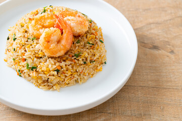 fried shrimps fried rice on plate