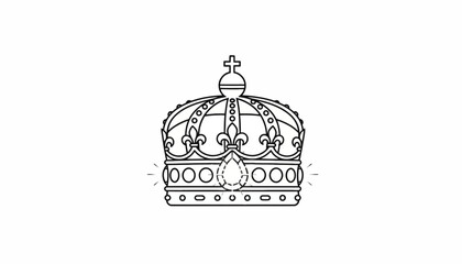 Fototapeta premium Royal Crown with Jewels, Majestic Symbol of Power and Wealth, Elegant Design