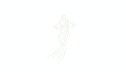 Obraz premium Jesus Ascending, Religious Symbol, Divine Light, Hope, Faith, Spirituality