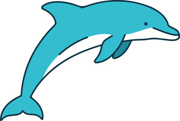 Obraz premium Blue Dolphin Jumping Ocean Sea Vector