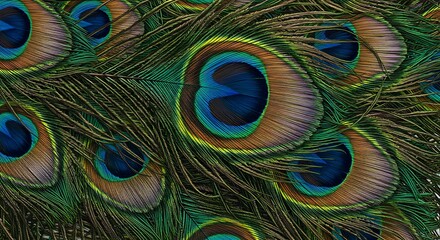 Obraz premium Iridescent Plumage: Emerald and Sapphire Dream
