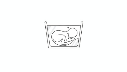 Fetus in womb, embryo development, medical illustration, abstract concept, new life