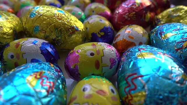 Easter, Confectionery and Holidays Concept - Chocolate Eggs