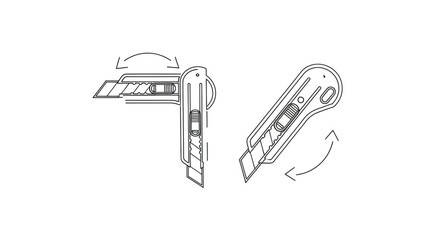 Utility Knife Blade Extension and Retraction Mechanism Diagram