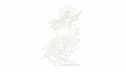 Ascension of Jesus Christ, Divine Light, Heavenly Ascent, Religious Symbolism