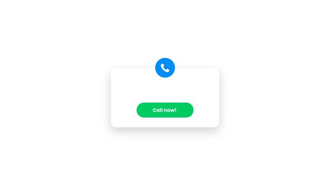 Call now button typography on a white background with a blue call icon 