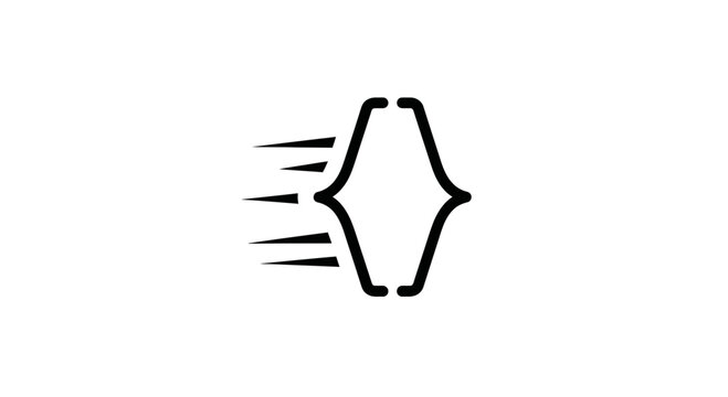 Abstract Speed Braces Icon with Motion Lines