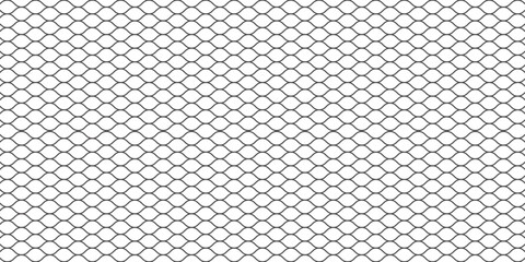 Fishing net seamless pattern. Mosquito protection flying insect plastic net. Football gates mesh texture. Basketball hoop pattern. Chain link fence. Vector illustration on white background. © uboy