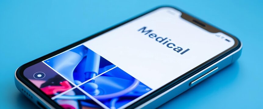 Close-up of a smartphone displaying a medical app interface,  analytics,  mobile health