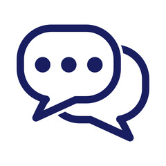 Fototapeta premium Two speech bubbles with three dots in the first bubble representing a conversation