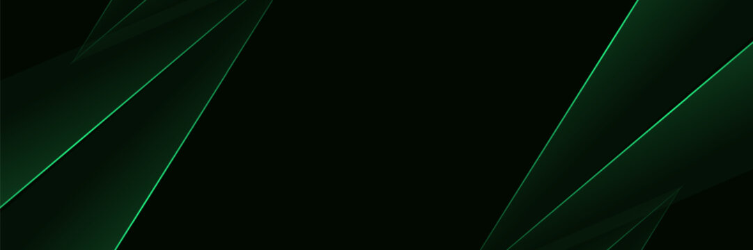Modern abstract luxury banner, abstract green and black polygon elegant background vector for branding presentation or product ads bg