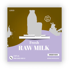 Fresh raw milk banners collection