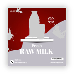 Fresh raw milk banners collection
