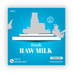 Fresh raw milk banners collection
