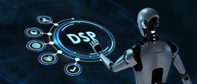 DSP - Demand Side Platform usiness, Technology, Internet and network concept. 3d illustration