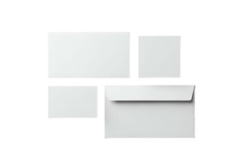 Minimalist White Stationery Set on Transparent Background