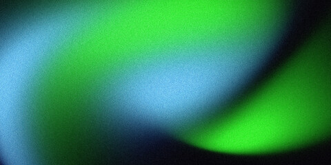 Wide neon green blue abstract gradient background with soft grain noise texture for modern web...