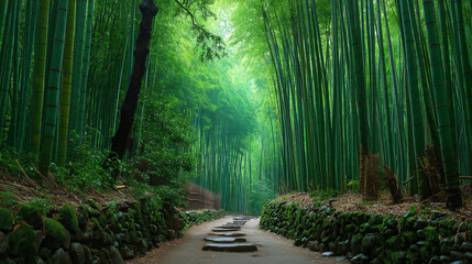 Nature Path in Bamboo Woods