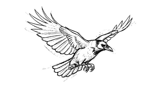 Black and White Bird in Flight.