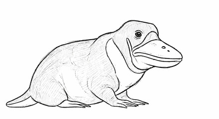 Obraz premium Simple Line Drawing of a Frog.