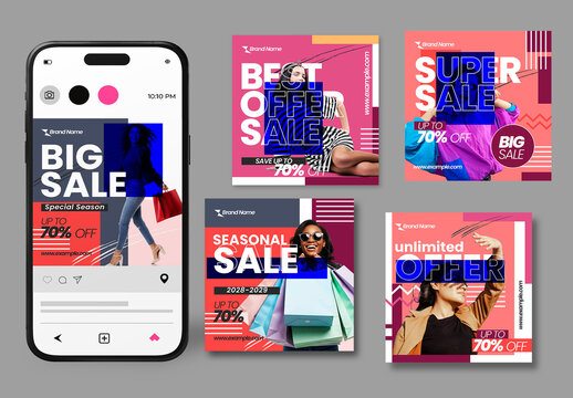 Modern Fashion Sale Social Media Post Template