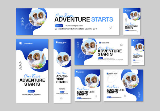 Travel Web Banner Set  Template Design