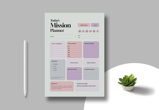 Todays Mission Planner Template Layout