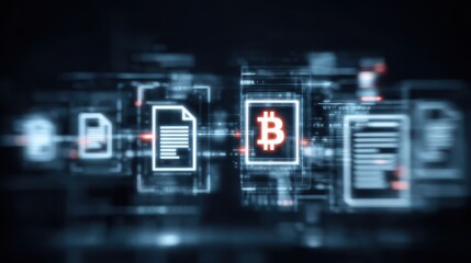 Fototapeta premium Digital procurement integrates sourcing with a purchase order, creating an invoice and transaction entry for a verified crypto payment.