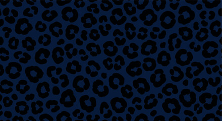 Seamless Dark Blue Leopard Pattern Animal Print Background © FAZAR