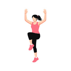 Woman Doing Fitness Exercise Sport Activity Concept Illustration