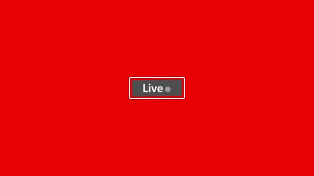 Live Stream sign. Red symbol, button of live streaming, broadcasting