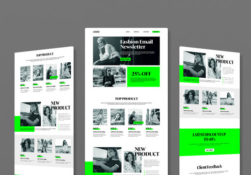 Modern Fashion Email Newsletter Template Layout
