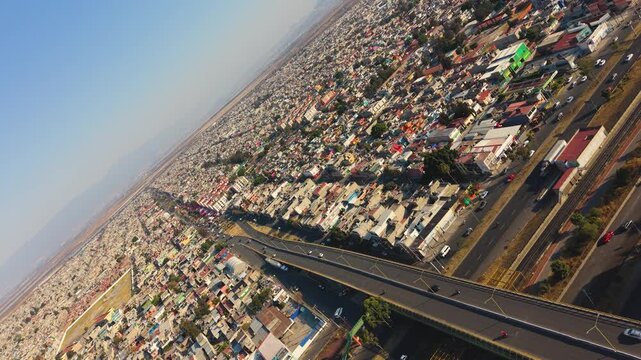 Drone captures showing crowded neighborhoods in Mexico