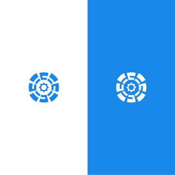 Modern Technology Circle Logo Icon Digital Network Symbol Vector