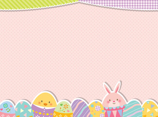 イースターエッグとうさぎのかわいいフレーム © imoan