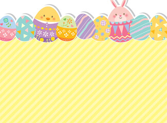 イースターエッグとうさぎのかわいいフレーム © imoan