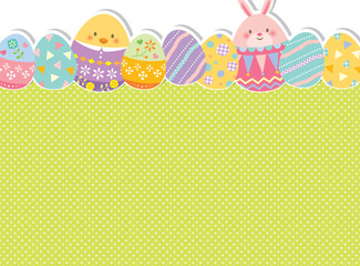 イースターエッグとうさぎのかわいいフレーム © imoan