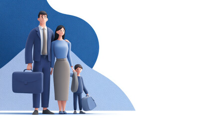 Obraz premium Family planning for financial security whole life insurance vs term life insurance business environment family focus modern view