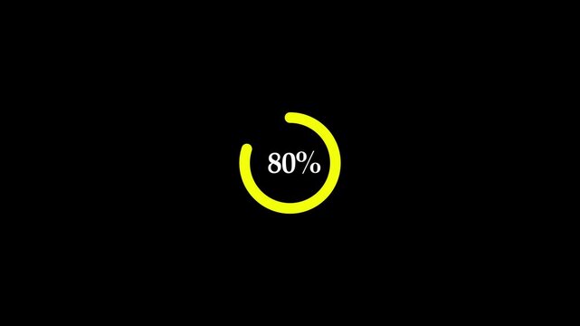 80 percent discount badge icon glowing.sign on black background savings sale with 4k video animation.