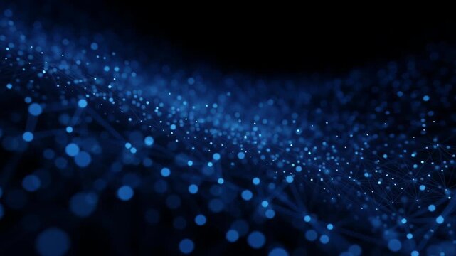 Abstract AI Digital Technology Background Motion Flow Three Dimensional Texture Animation Effect Light Overlay Glowing Celebration Video Design Decoration Falling Glow Particle Dynamic Visuals